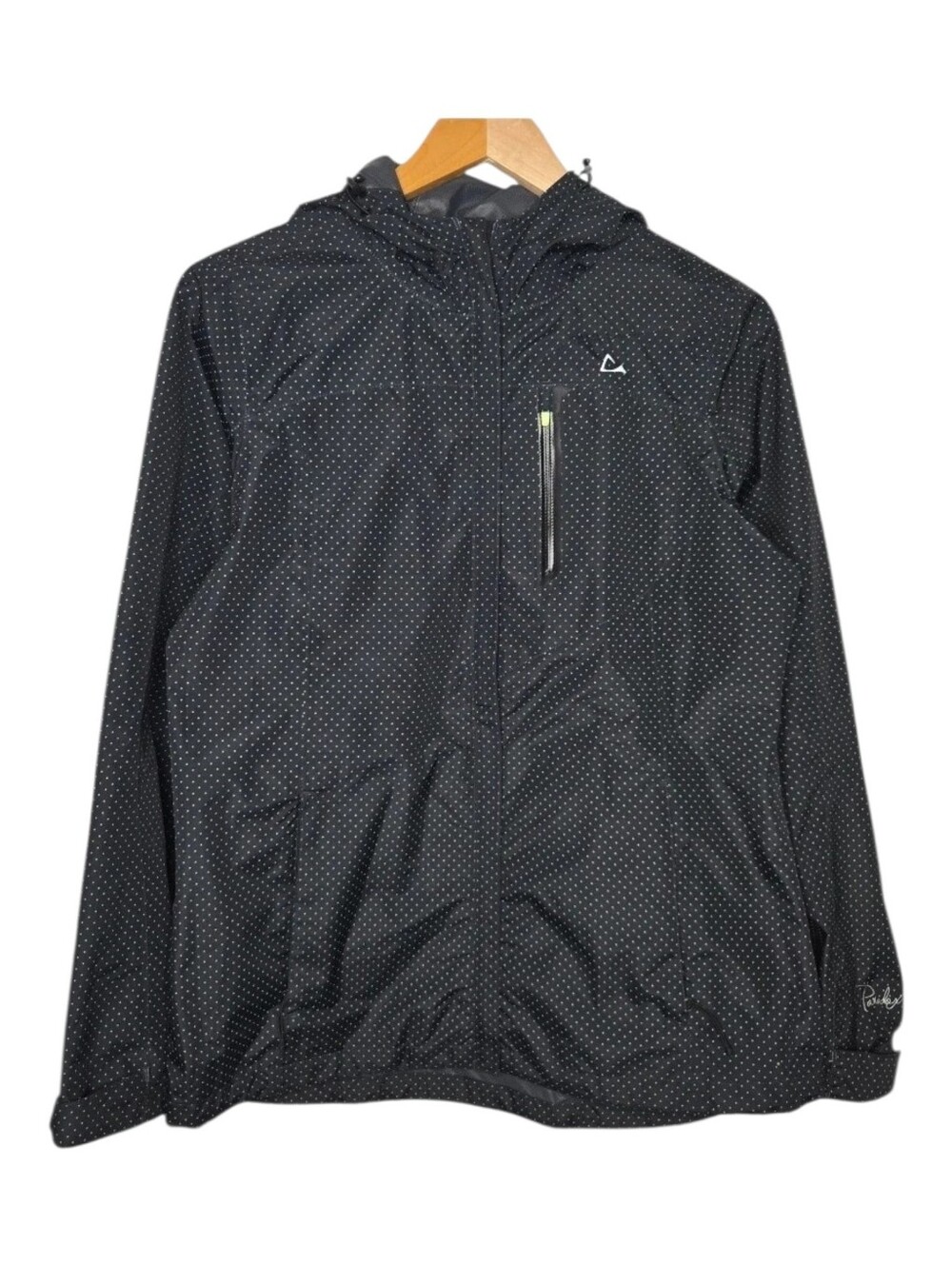 Paradox Womens Polka Dot Full Zip Hooded Waterproof Rain Jacket Size Small